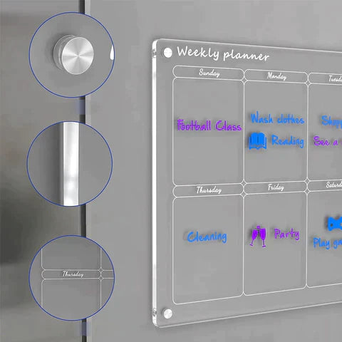 Magnabord© | Acryl magnetisch kalenderbord voor op de koelkast