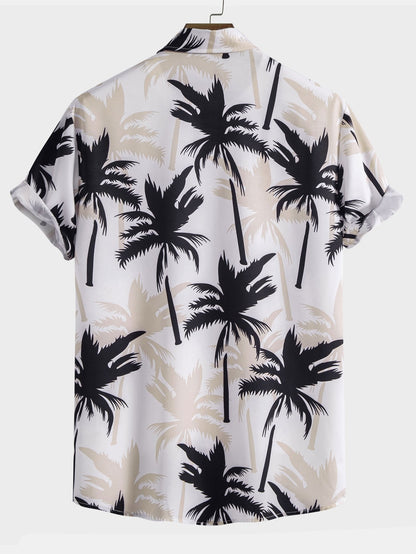 Henry | Shirt met palmboompatroon en knoopsluiting