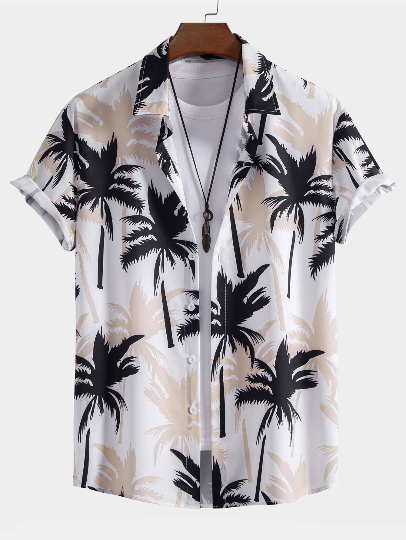 Henry | Shirt met palmboompatroon en knoopsluiting