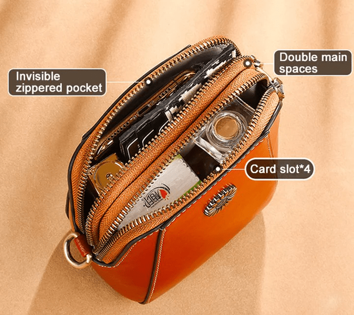 Retro Crossbody Leren Tas™ | Bernice