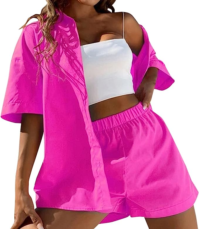 Ibiza korte mouw shirt & floaty shorts set