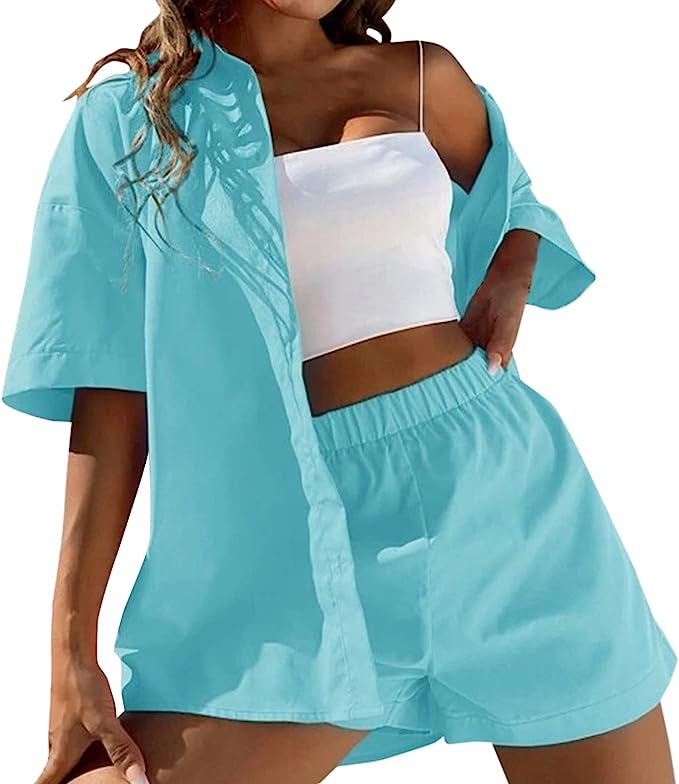 Ibiza korte mouw shirt & floaty shorts set