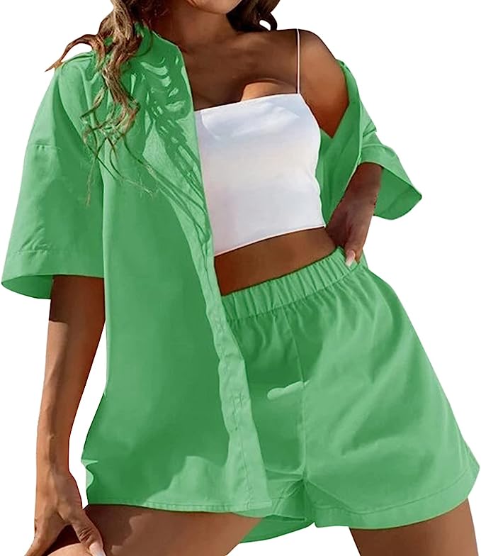 Ibiza korte mouw shirt & floaty shorts set