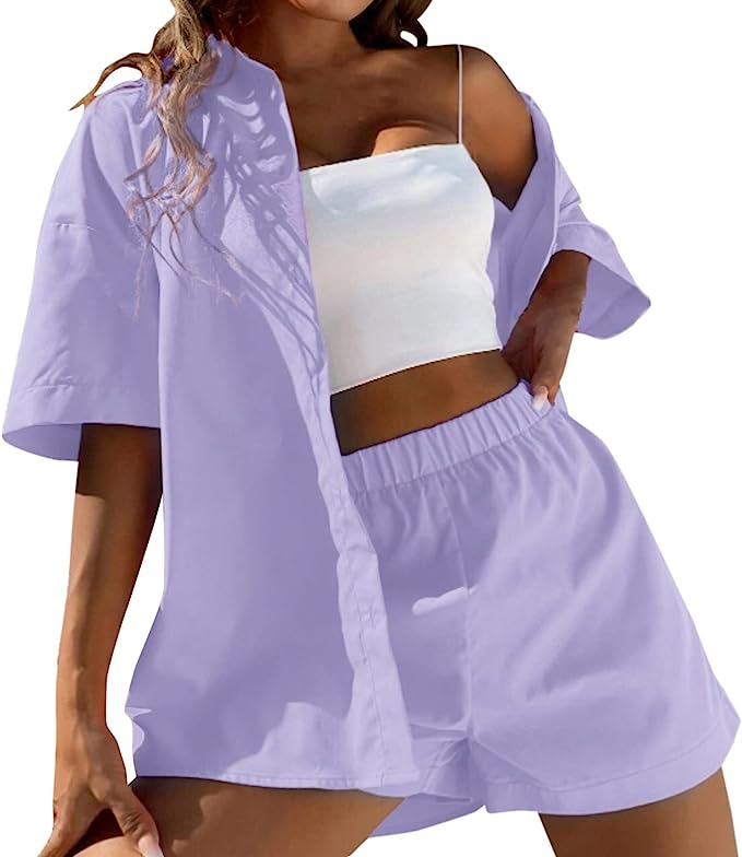 Ibiza korte mouw shirt & floaty shorts set