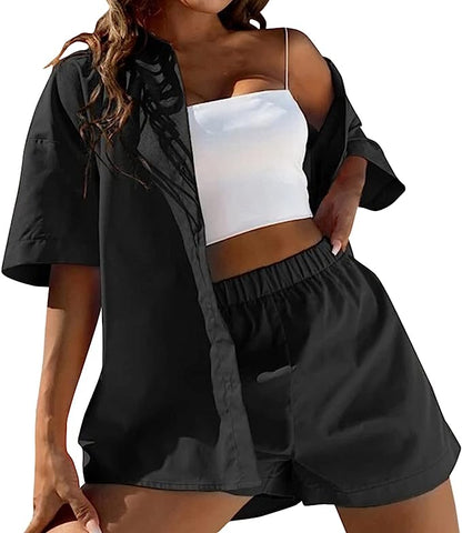 Ibiza korte mouw shirt & floaty shorts set